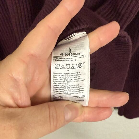 Gap 100% Cotton quarter zip waffle pull over Casual Preppy Academia Office - Picture 8 of 8